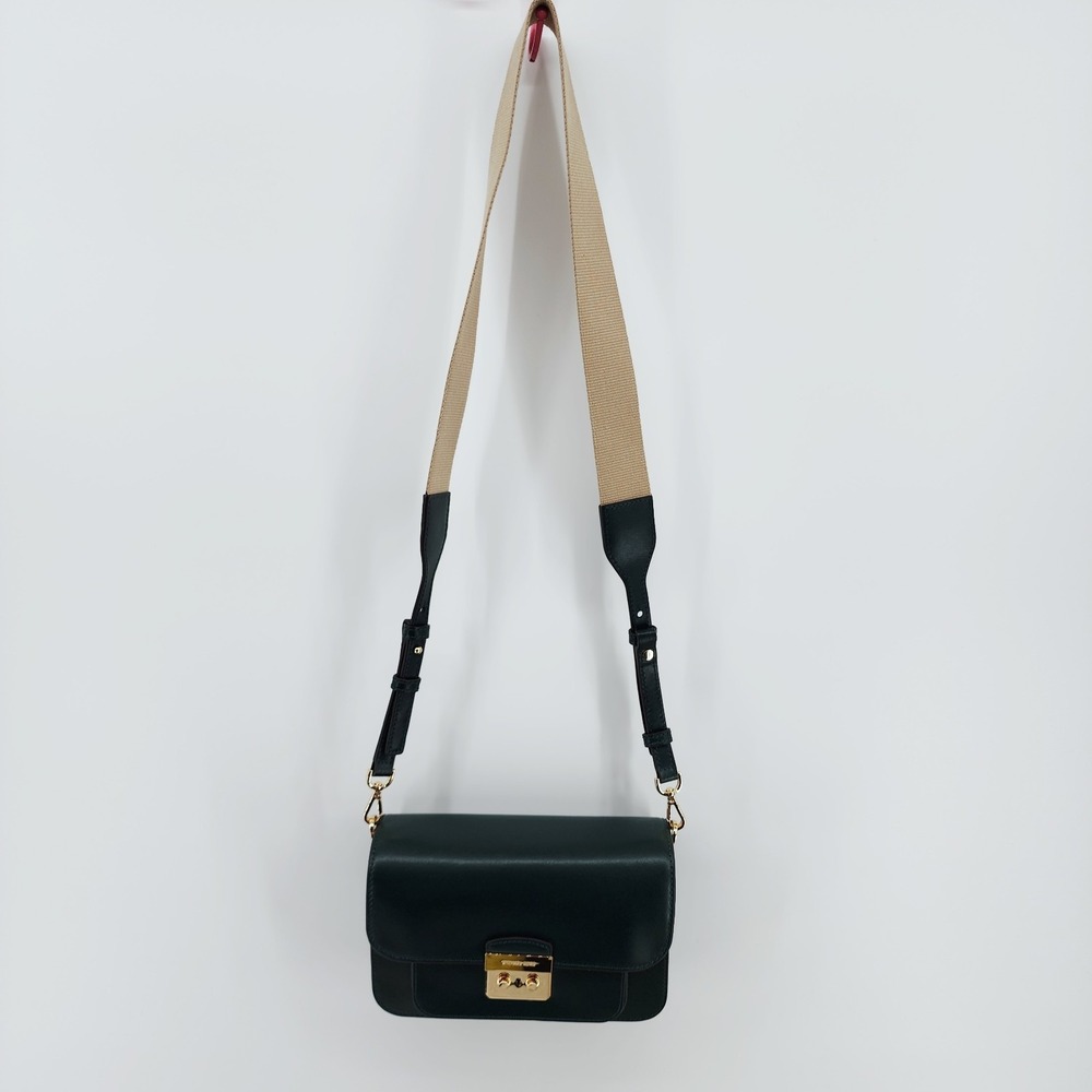 Michael Kors Sloan Editor Dark Green Leather Crossbody Bag Gold Hardware NWOT